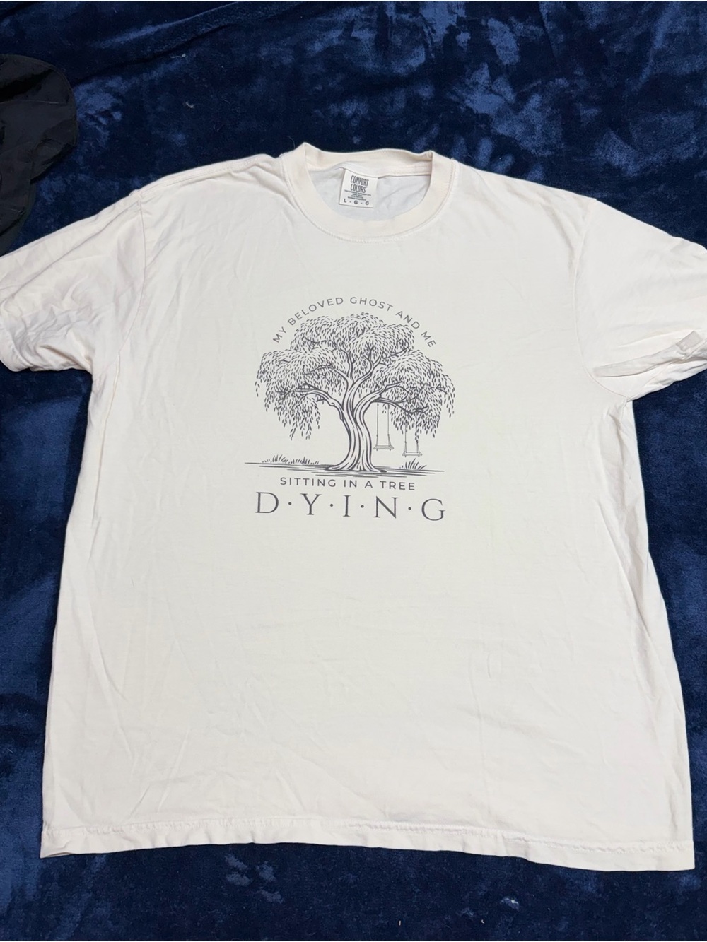 Comfort Colors White Graphic Tee with Tree 'D.Y.I.N.G.' Design